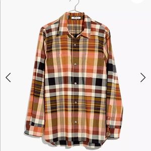 Madewell Seconda Plaid Classic Ex-Boyfriend Shirt Small